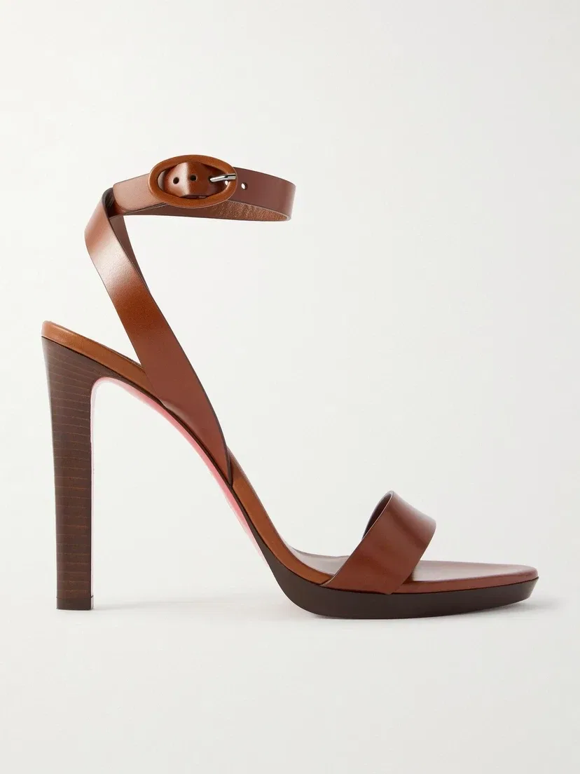 Кожаные сандалии на платформе Fanny Christian Louboutin, коричневый