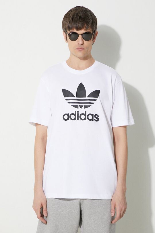 

Хлопковая футболка с изображением трилистника adidas Originals, белый