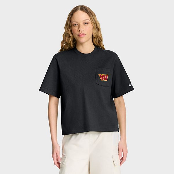 

Женская черная футболка Washington Commanders Rewind Pocket Boxy Nike, Черный, Женская черная футболка Washington Commanders Rewind Pocket Boxy Nike