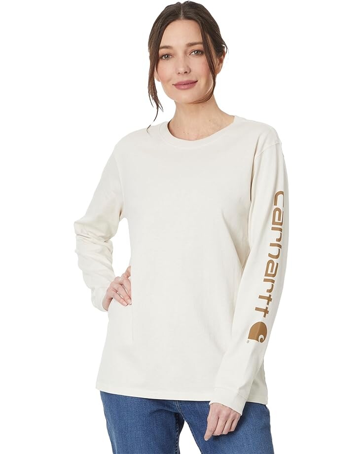 

Футболка Carhartt Loose Fit Long Sleeve Graphic, цвет Malt/Carhartt Brown