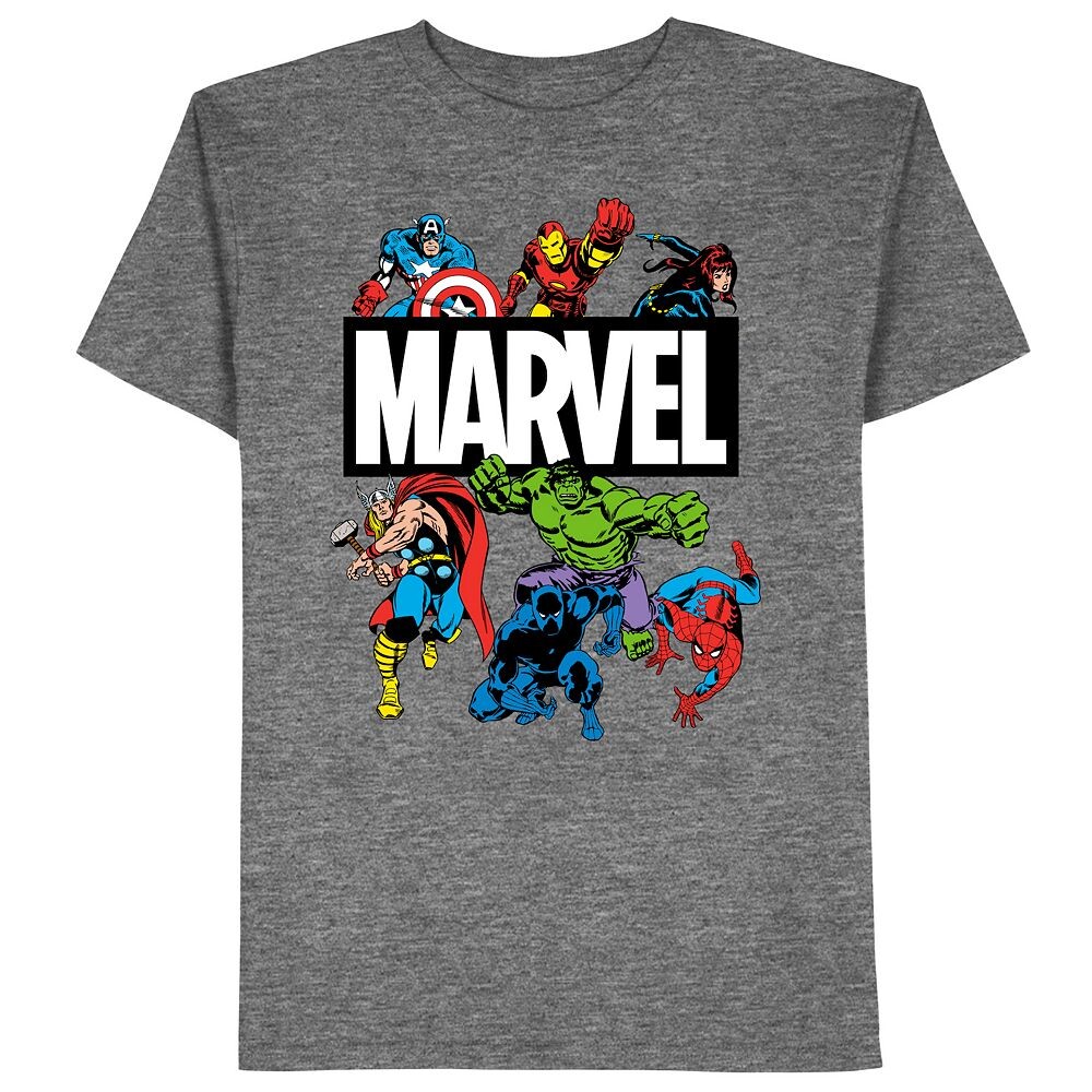 

Футболка Jumping Beans с изображением супергероя Marvel для мальчиков 4–12 лет, серый