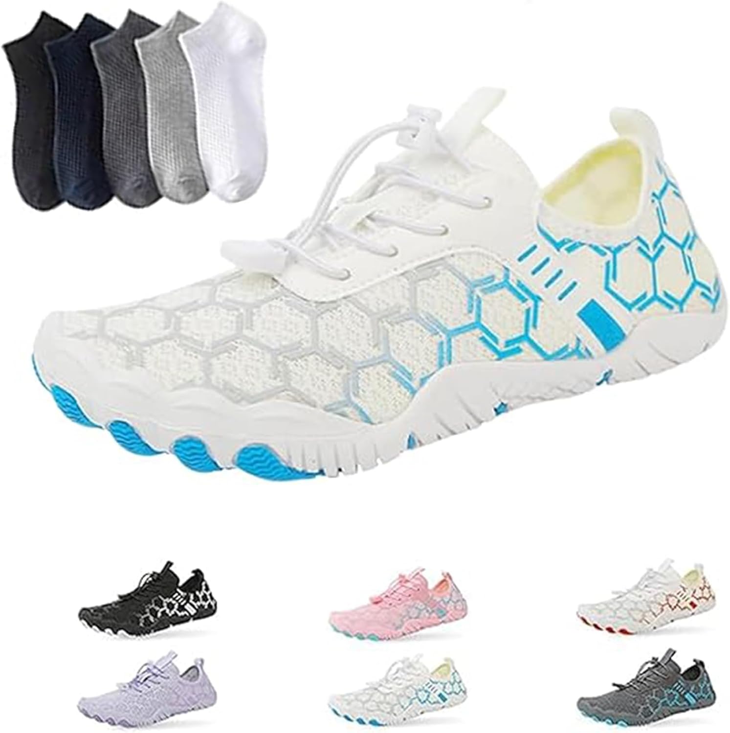 

Кроссовки с широкой носочной частью, дышащие, не скользящие, быстросохнущие, для воды, активного отдыха на улице, плавания, бассейна, пляжа, серфинга, прогулок, йоги на воде, реки, унисекс Giltpeak, голубой