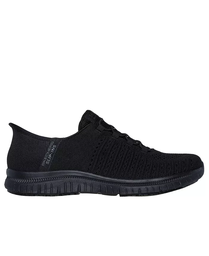 Женские рабочие слипоны с противоскользящей подошвой: Virtue - Valsea Work Sneakers от Finish Line Skechers, черный — фото 2