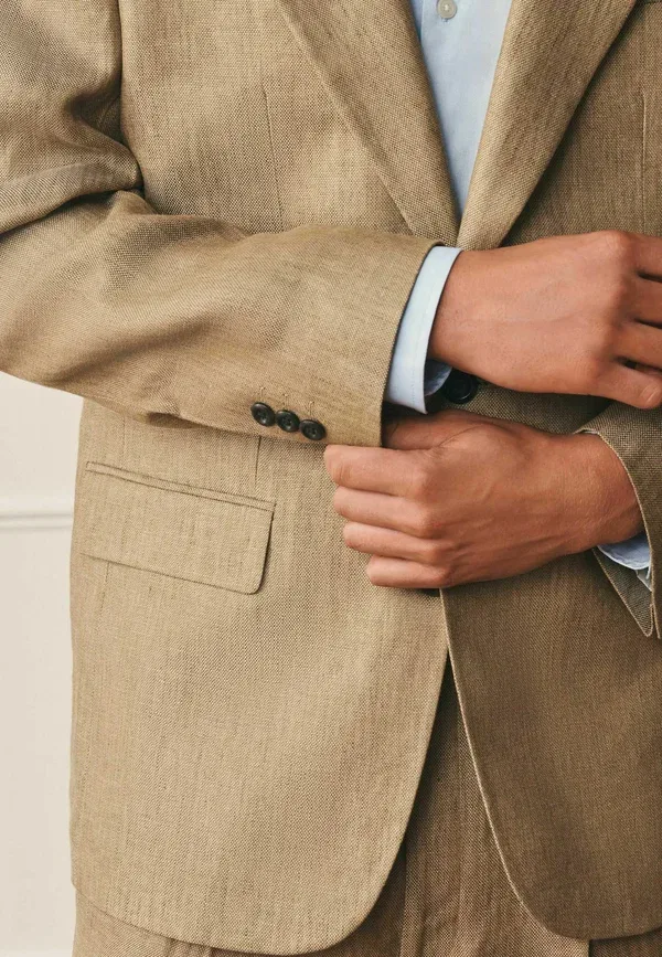 Пиджак костюмный Relaxed fit Next, tan brown, коричневый — фото 3