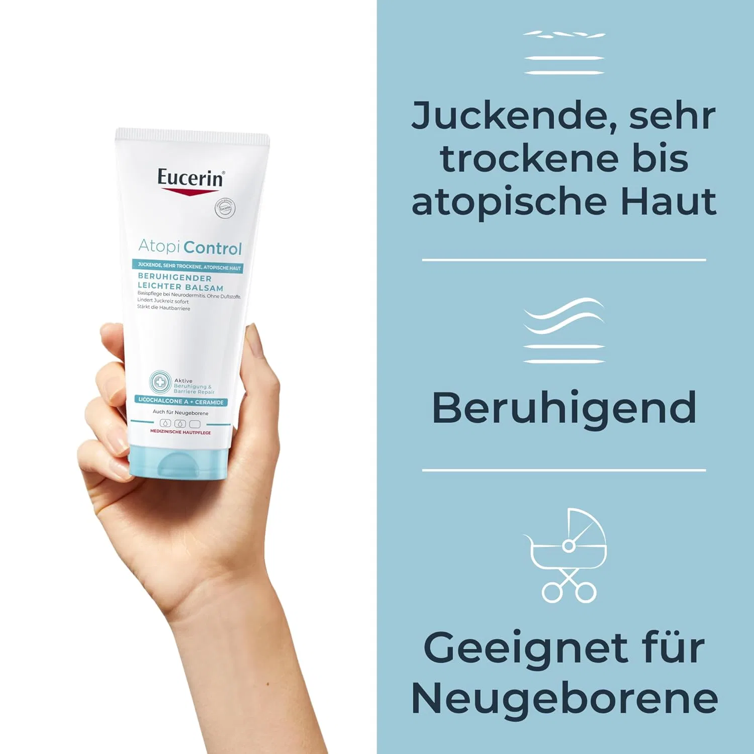Успокаивающий легкий бальзам Eucerin AtopiControl для атопичной и очень сухой кожи, 200 мл Eucerin — фото 3
