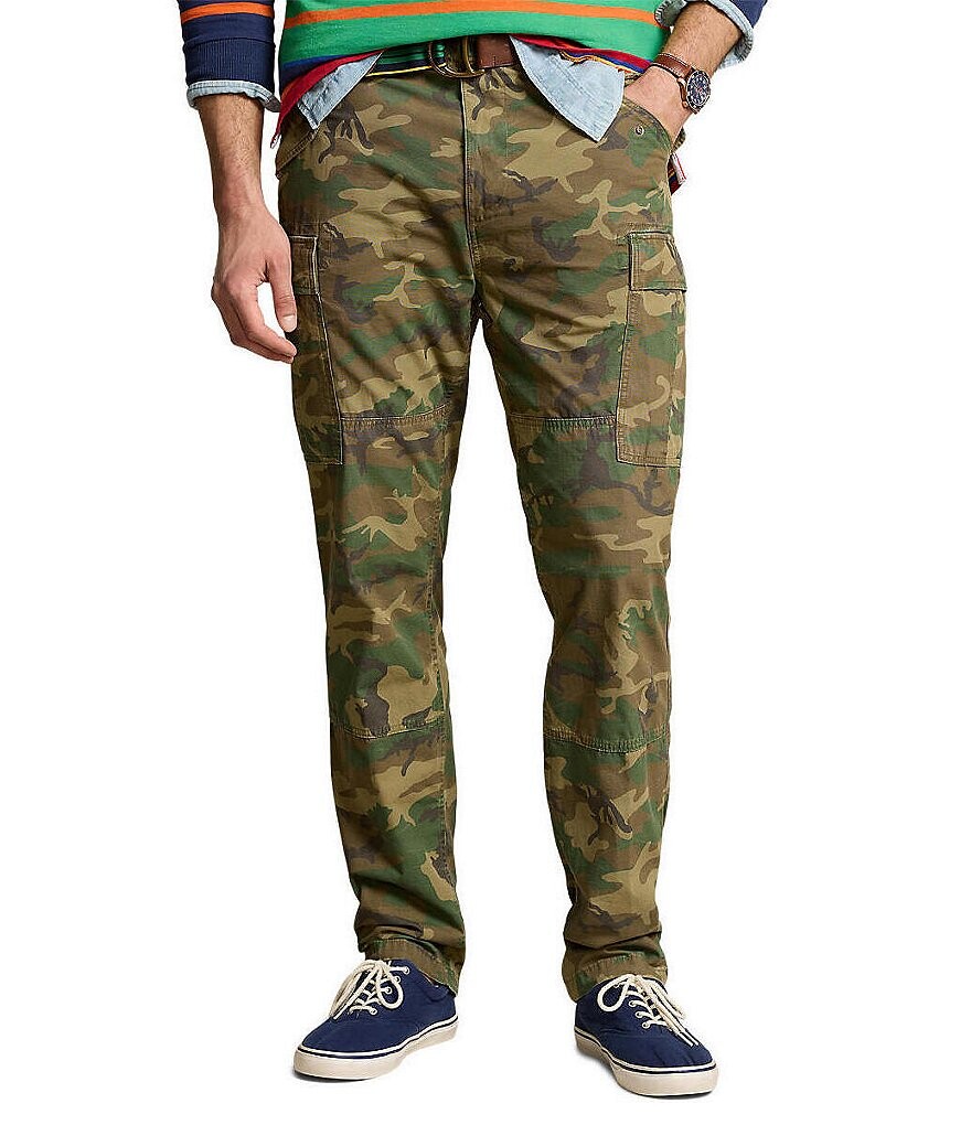 

Брюки-карго из парусины с камуфляжным принтом Polo Ralph Lauren Big & Tall, зеленый