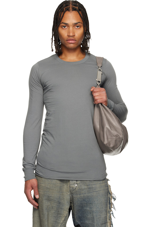 

Базовая футболка Gray Concordians с длинными рукавами Rick Owens, Washed Indigo