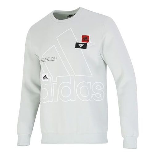 

Толстовка Men's adidas Minimalistic Alphabet Large Logo Printing Athleisure Casual Sports Round Neck Flax Green, зеленый