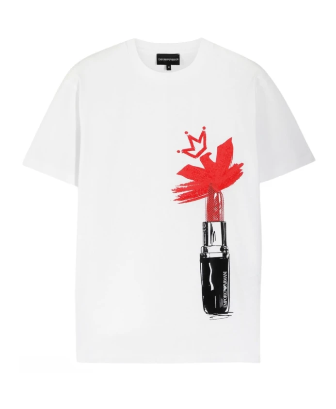 

Белая футболка с коротким рукавом 6r2t7y2jidz01i8 Emporio Armani, белый