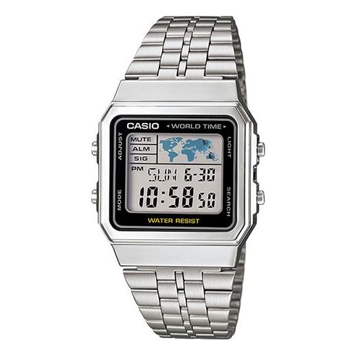 

Часы CASIO Waterproof Sports Unisex Mens Silver Digital, серебряный