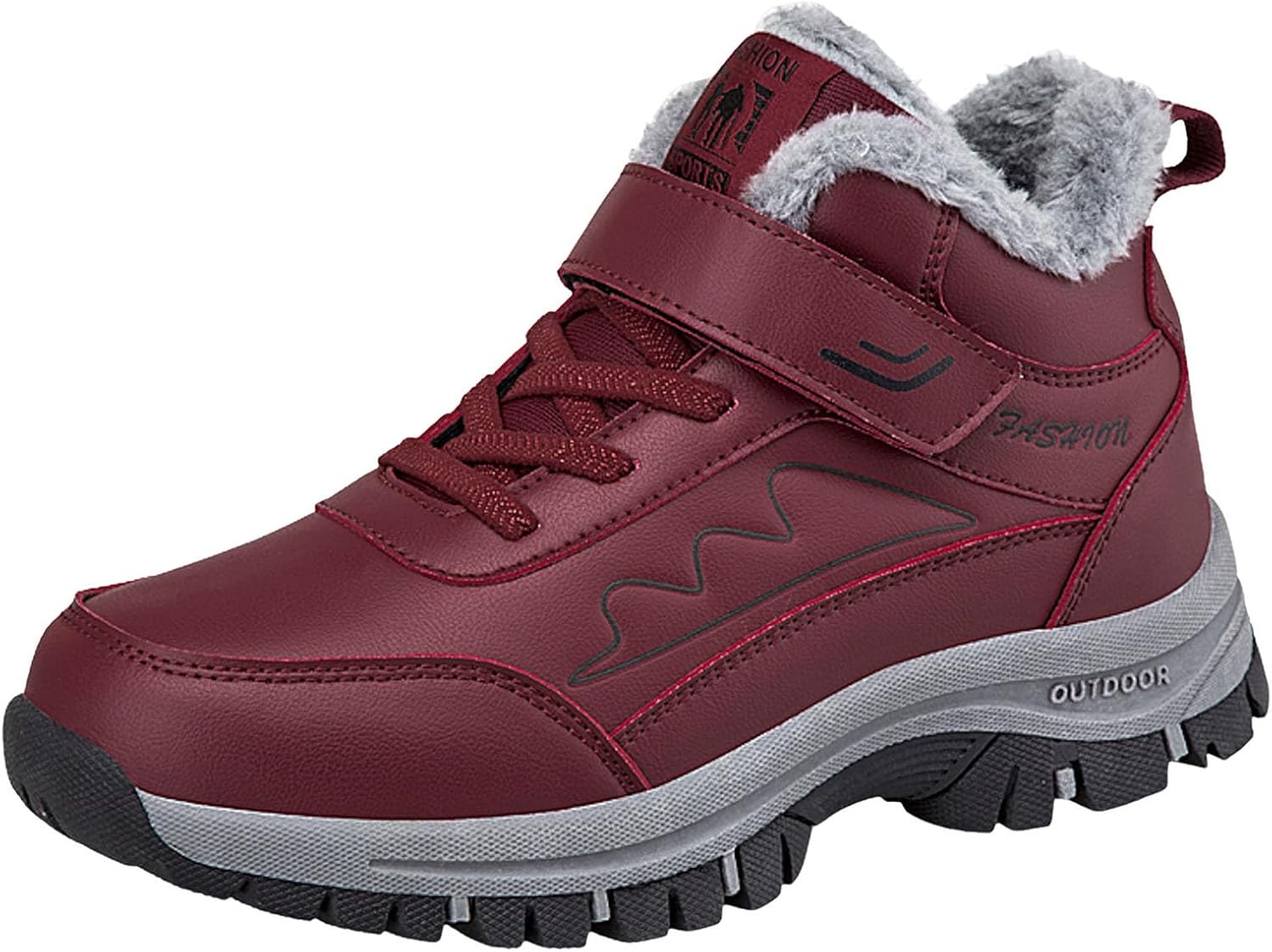 

Мужские и женские зимние ботинки, утепленные флисом, слипоны на щиколотку, легкие ботинки с меховой подкладкой, модные спортивные ходовые туфли Generic, красный