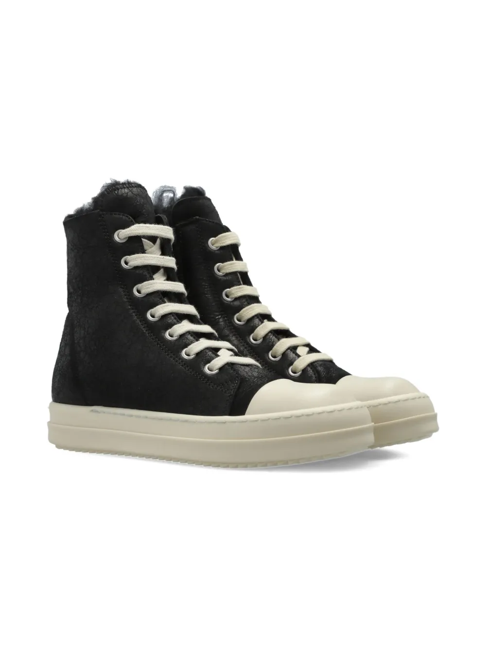 

Высокие кожаные кроссовки Rick Owens Kids, черный