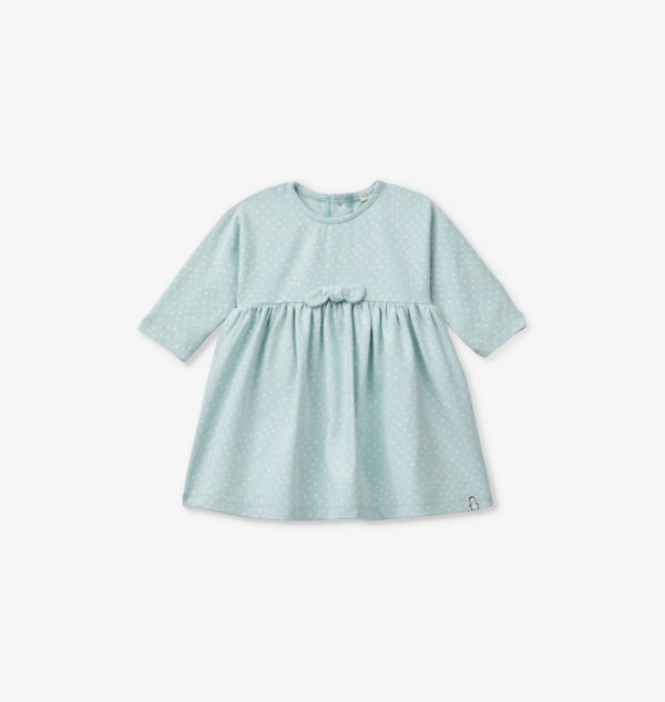 

Платье из хлопкового трикотажа с круглым вырезом, возраст 1-18 месяцев Benetton, синий