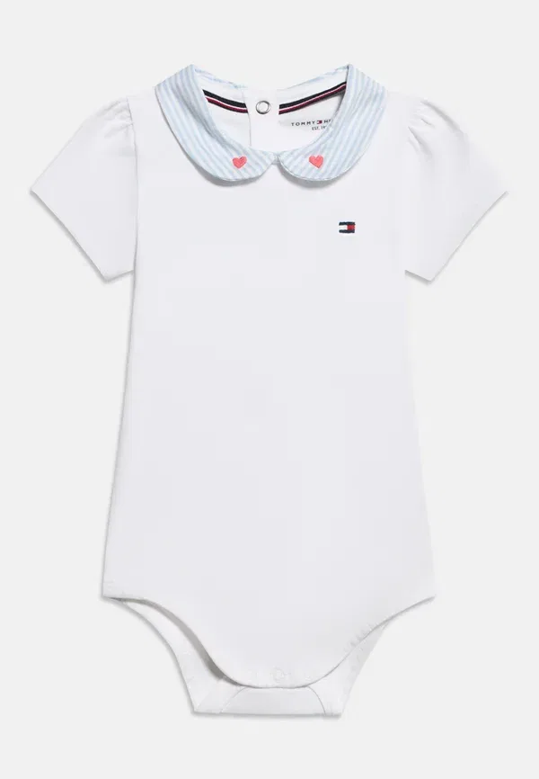 Боди Tommy Hilfiger Heart Embroidery Ithaca Stripe Collar Bodysuit, белый — фото 3