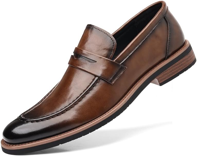 

Мужские классические кожаные туфли-лоферы с заостренным носком, деловые, офисные, слипоны, оксфорды, повседневные, с декоративной отделкой, свадебные, туфли для мужчин, туфли к смокингу Gomehui, коричневый