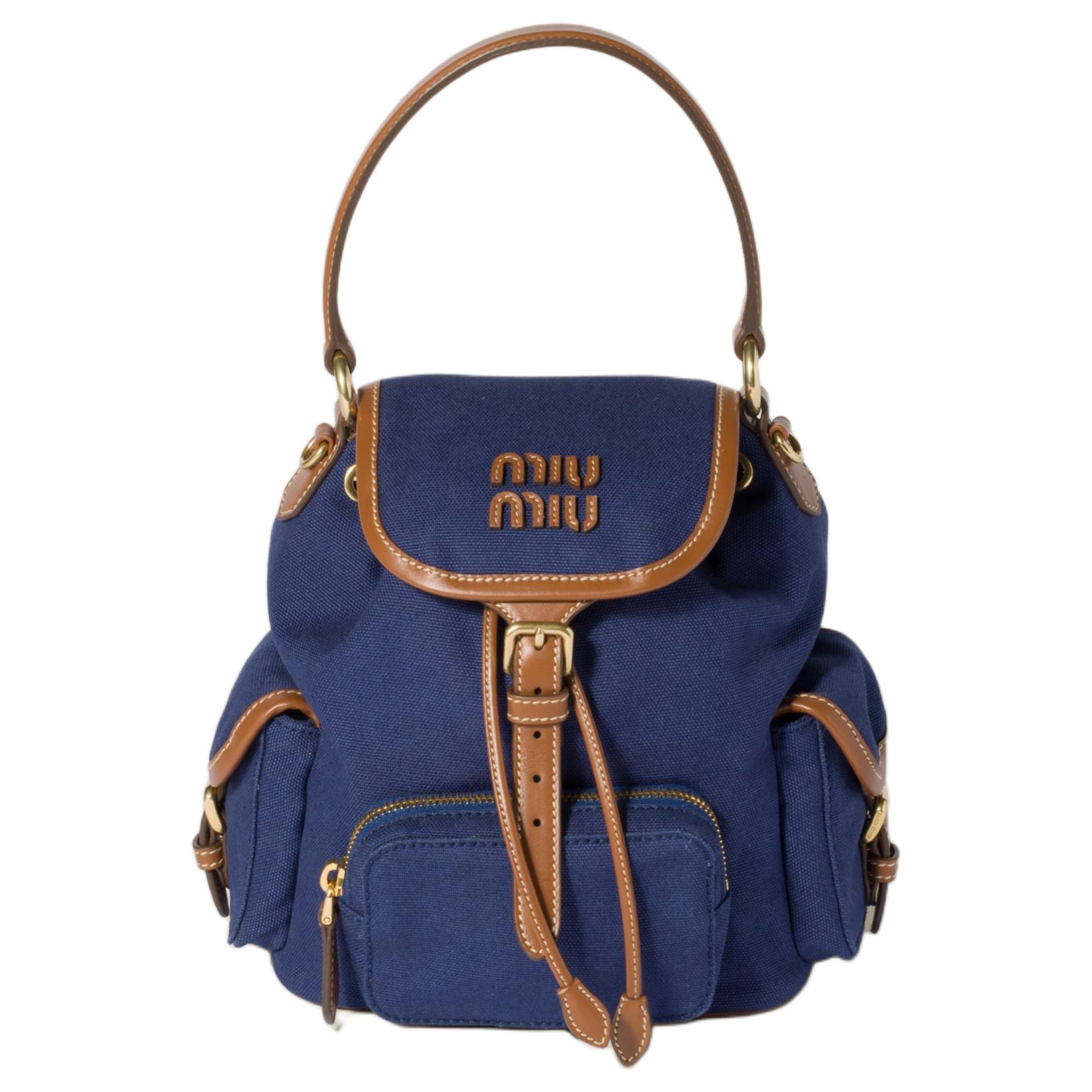 

MIU MIU Хлопковый рюкзак женский синий