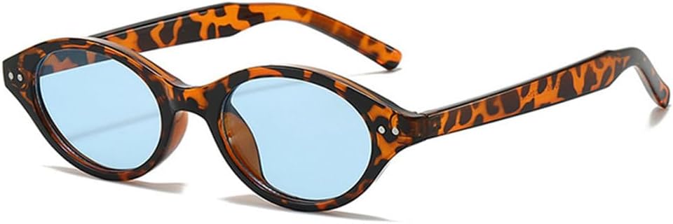 

Солнцезащитные очки UV400 с защитой от УФ-излучения — маленькая оправа «кошачий глаз» с заклепками, подходят для женщин и мужчин, для бега и занятий спортом на открытом воздухе UYPTK, Leopard-blue