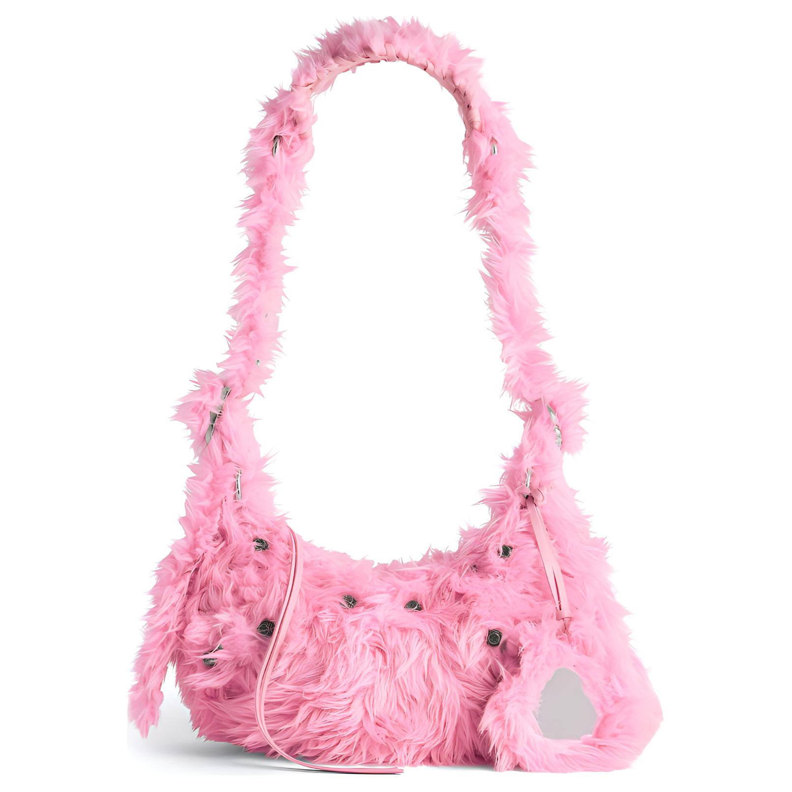 

Balenciaga Женская мини-сумочка Le Cagole из искусственного меха, розовая