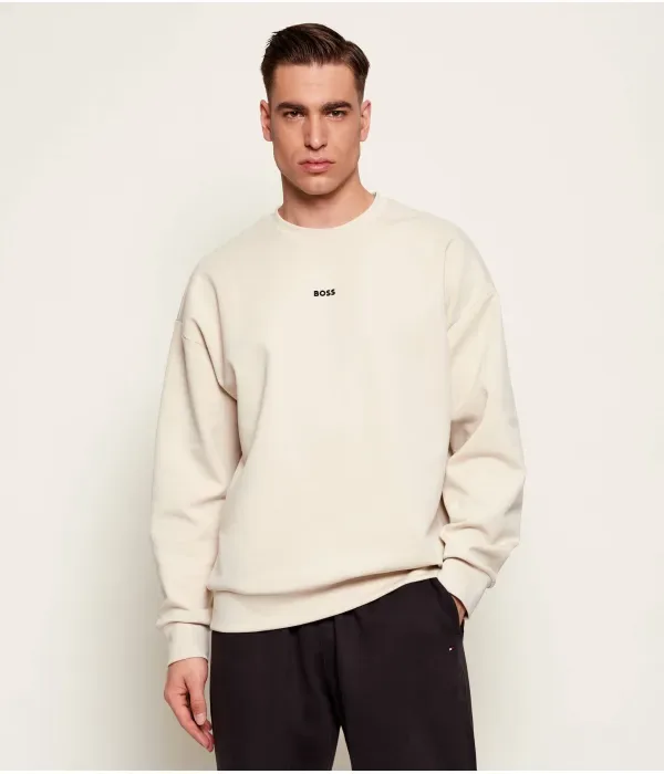 Толстовка Стенсон oversize fit Boss Green, бежевый