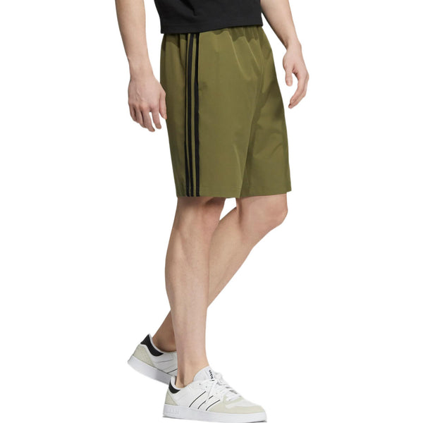 Шорты men's neo logo micro mark stripe casual woven shorts dark olive green Adidas, мультиколор — фото 4