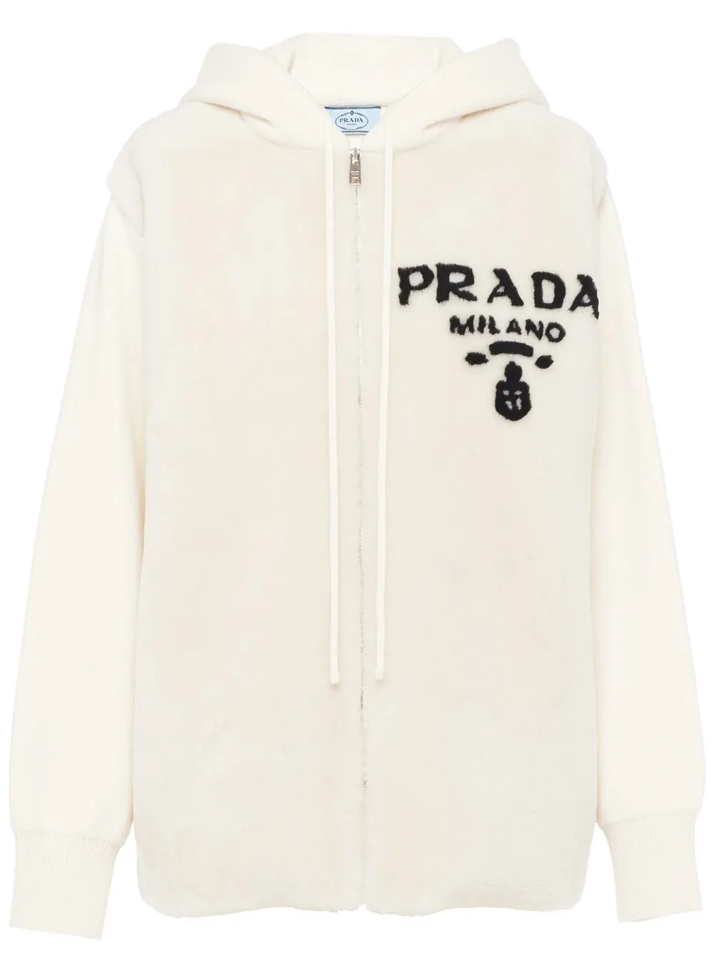 

Худи из овчины с логотипом Prada, белый