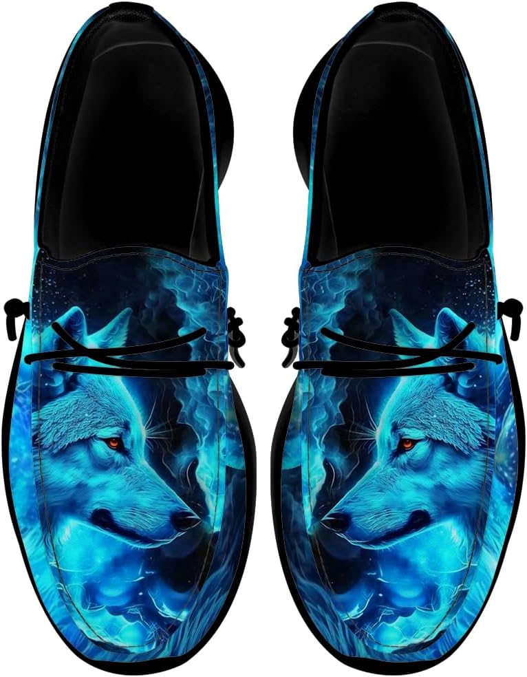 

Мужские кроссовки Wolf, повседневные лоферы, слипоны, с подарком с волком для мужчин и женщин Quorax, черный