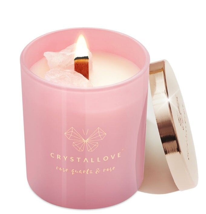 

Ароматическая Свеча Crystallove Rose Quartz & Rose, 1 шт