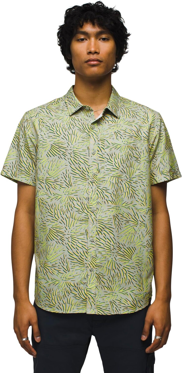 

Рубашка Prana Lost Sol Printed Short Sleeve Shirt Standard Fit, цвет Juniper Green Fronds