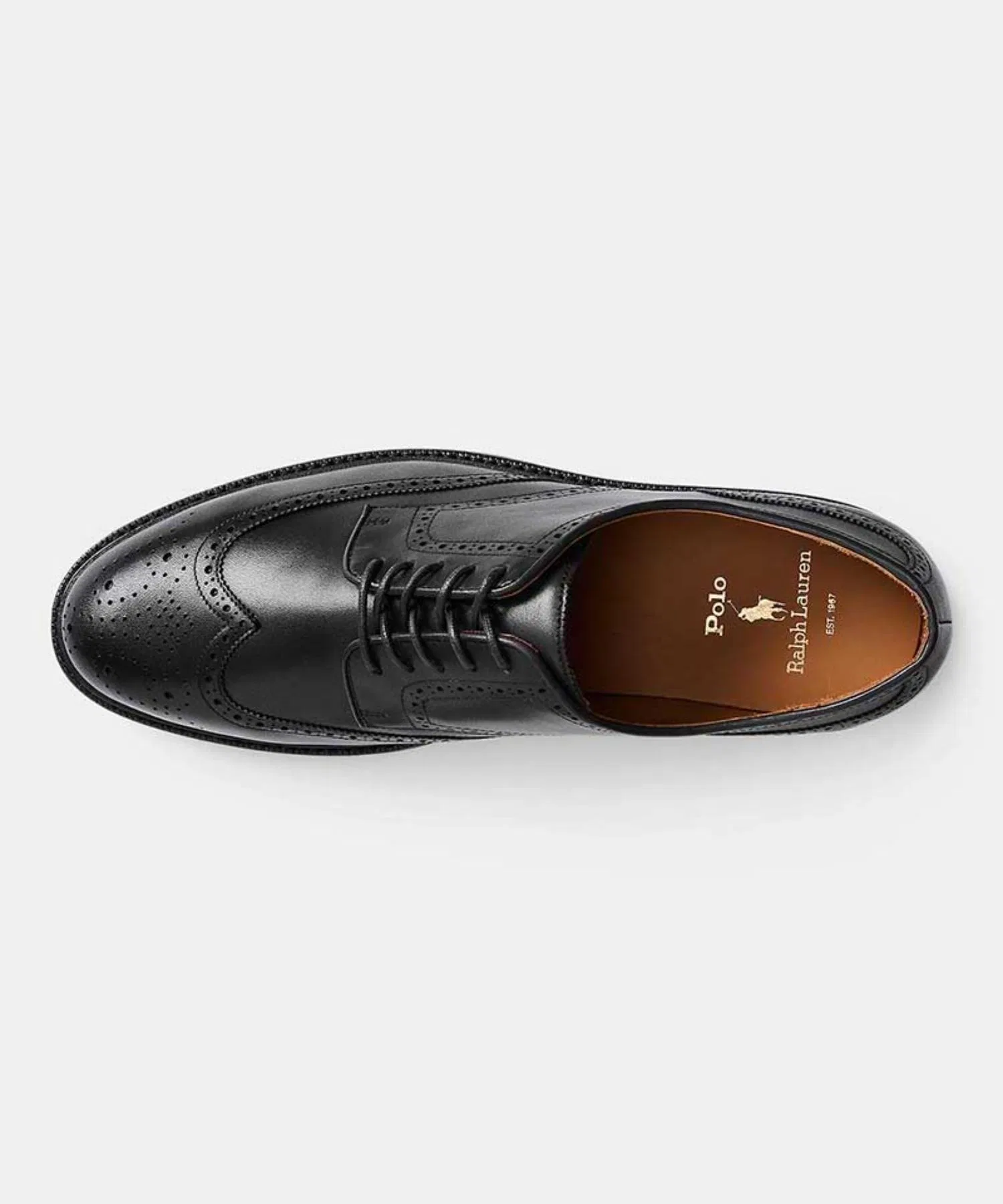 Мужские туфли POLO RALPH LAUREN ASHER Wingtip тёмно-коричневые — фото 3