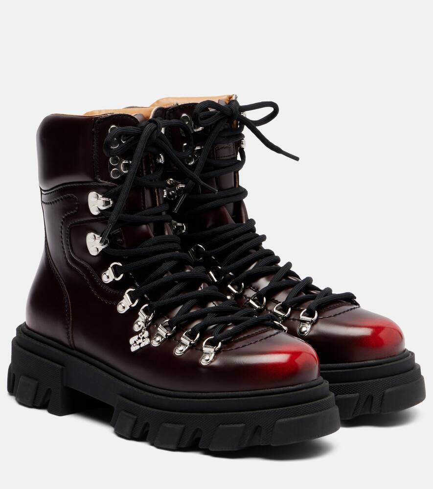 Ботинки платформы в стиле милитари Ganni, Black/Dark Burgundy