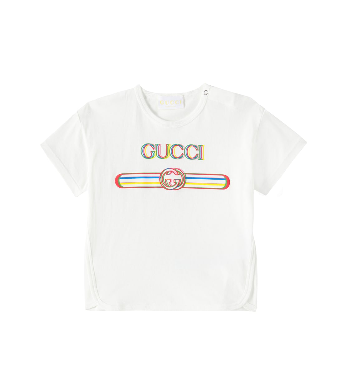 

Детская футболка из хлопкового джерси с принтом Gucci Kids, New White/Mc