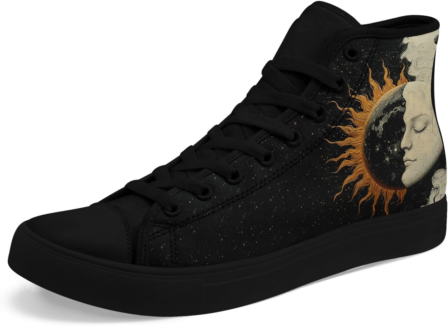 

Высокие кеды на платформе AWSOLE SunMoon с принтом для мужчин и женщин, стильная обувь с небесной тематикой, дышащие и легкие, черный/оранжевый/серый