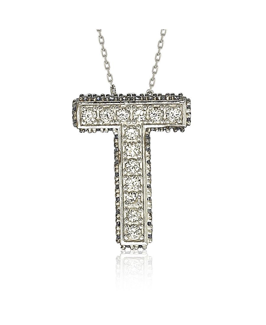 

Кулон Suzy Levian из стерлингового серебра с сапфиром, выполненный в виде объемной буквы Т Suzy Levian New York, Blue