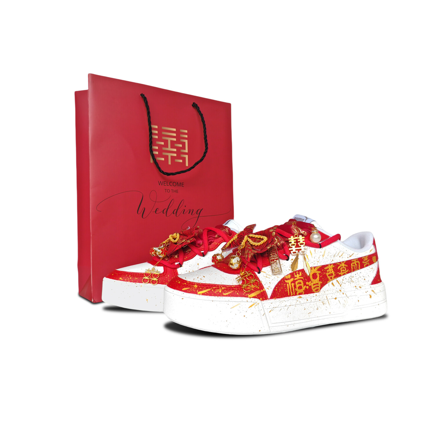 

Женские низкие кроссовки для скейтбординга Skye, красный/золотой Puma