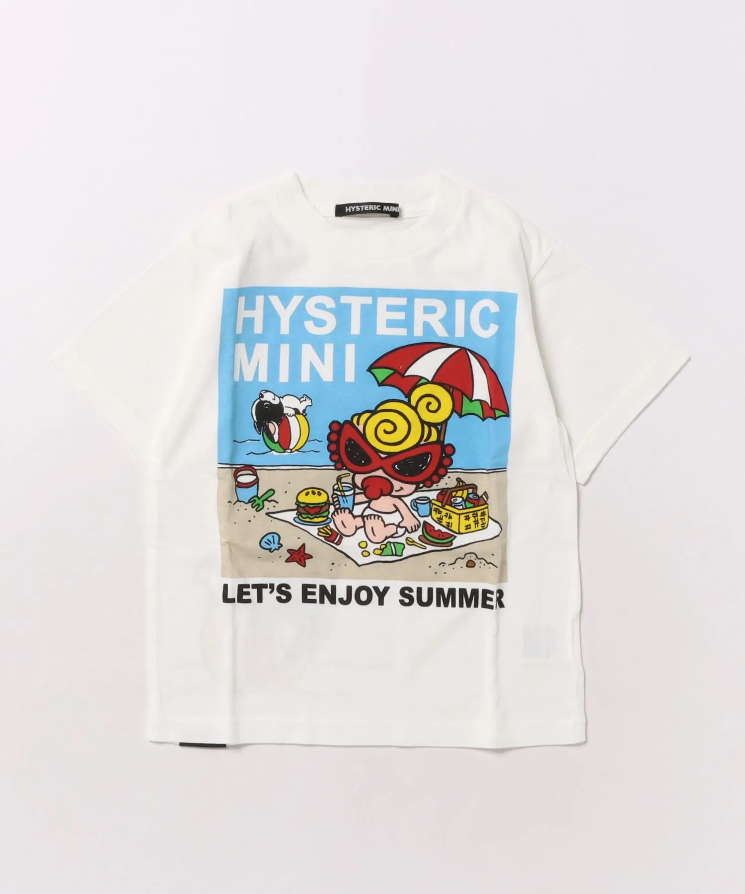 Детская футболка Hysteric Mini SUMMER VACATION WITH J белая