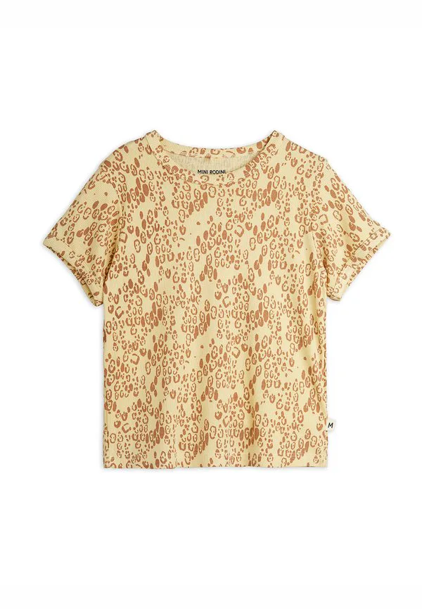 Футболка с леопардовым принтом, унисекс Mini Rodini, Beige