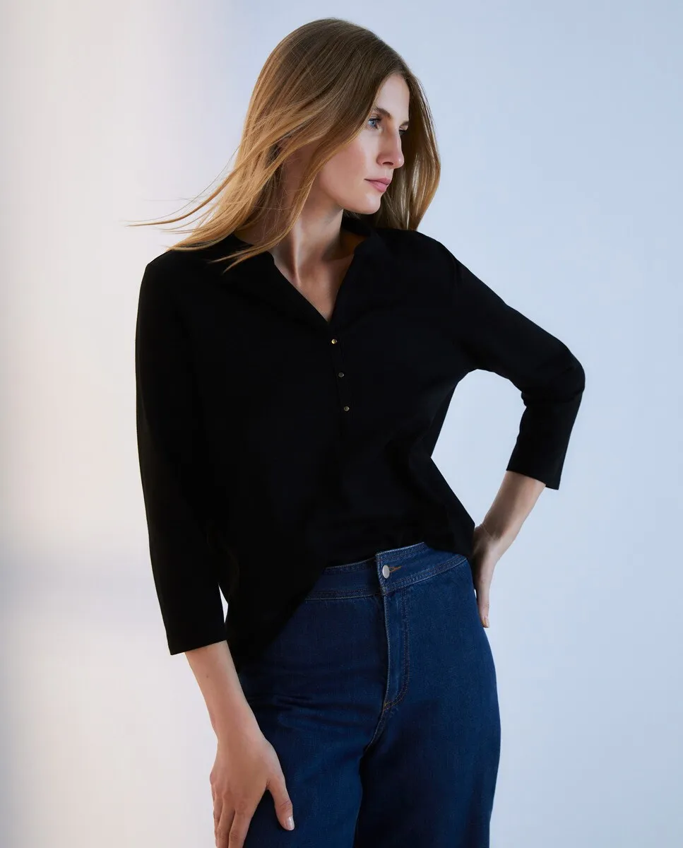 

Женская базовая футболка с длинными рукавами Woman El Corte Inglés, черный