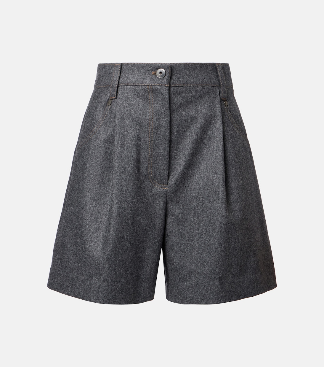 

Высокие шорты из натуральной шерсти Brunello Cucinelli, Grigio Scuro