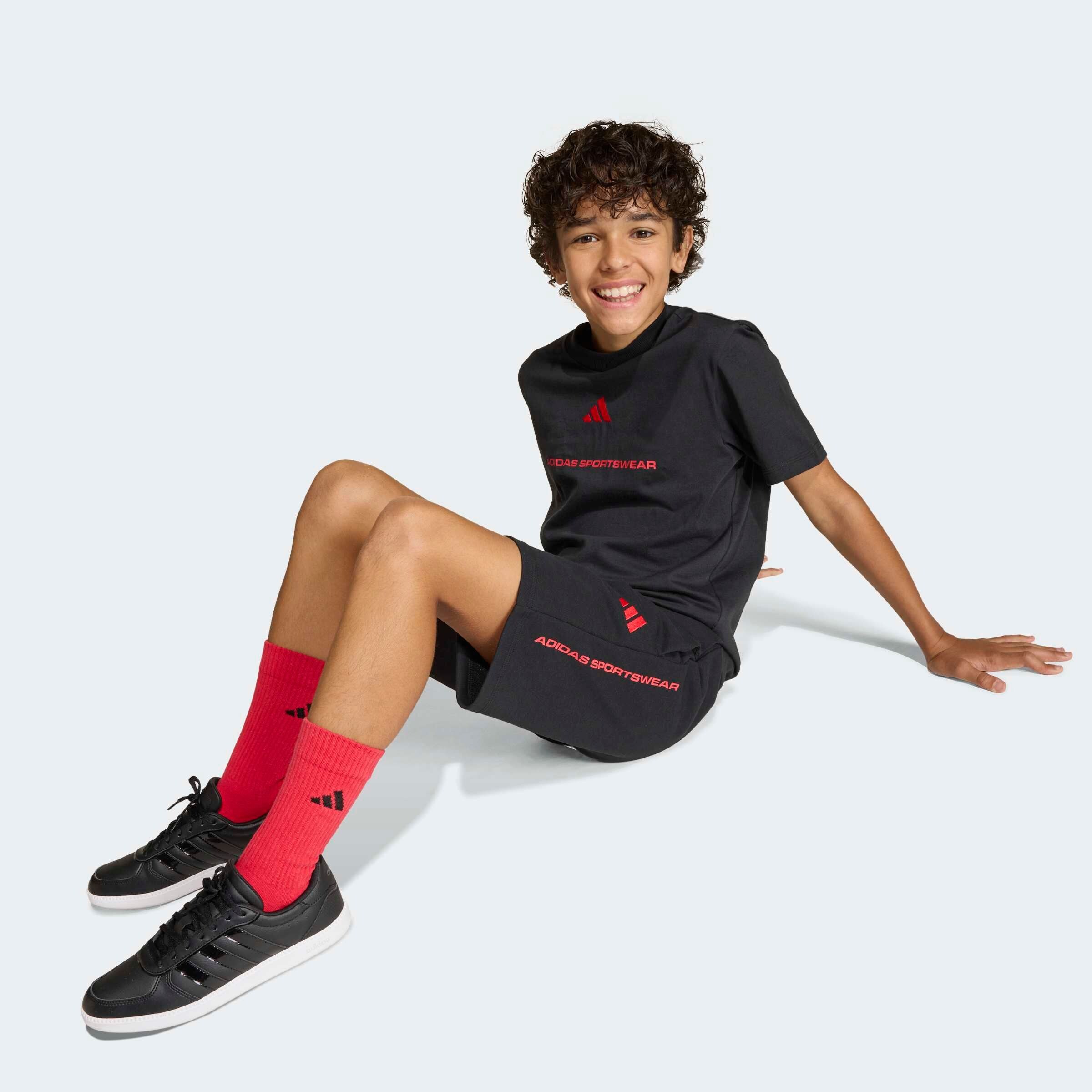 Adidas Sportswear Спортивные шорты Regular в черном цвете — фото 3