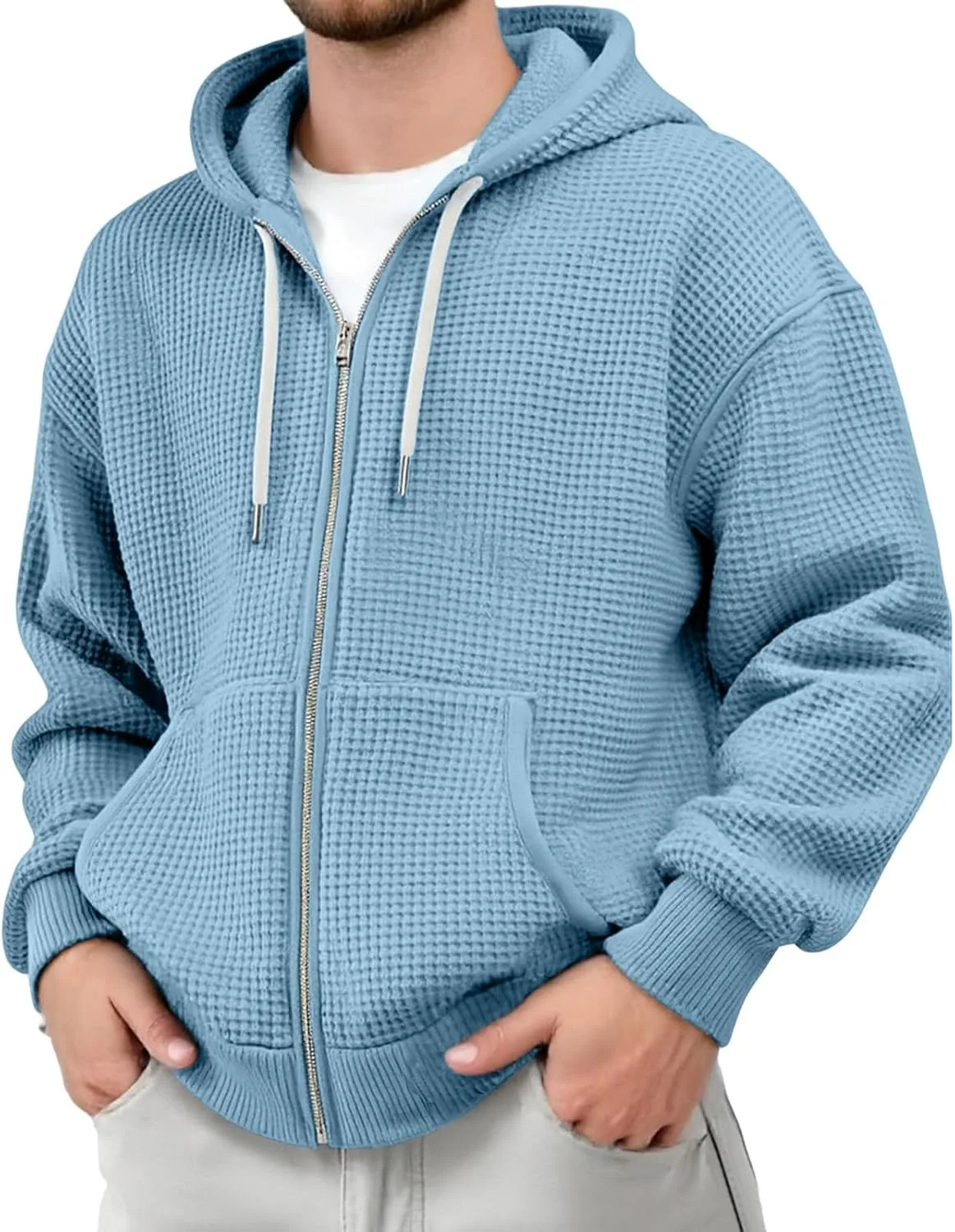 

Толстовка с капюшоном на молнии для мужчин Big and Tall, свободного кроя, с карманами