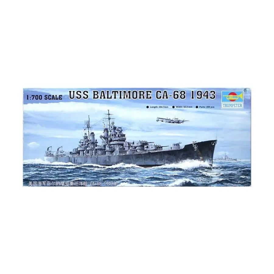 

Военный корабль США Балтимор CA-68 (1943 г.), Warship Models (1:700) (Trumpeter Models)