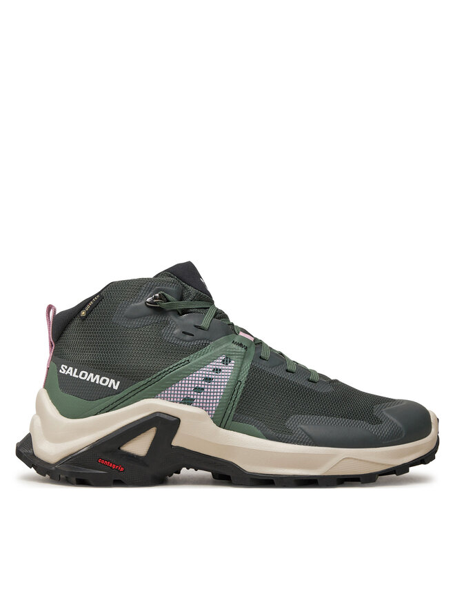 

Треккинговые кроссовки X Raise Mid Gore-Tex L47458100 Salomon, зеленый
