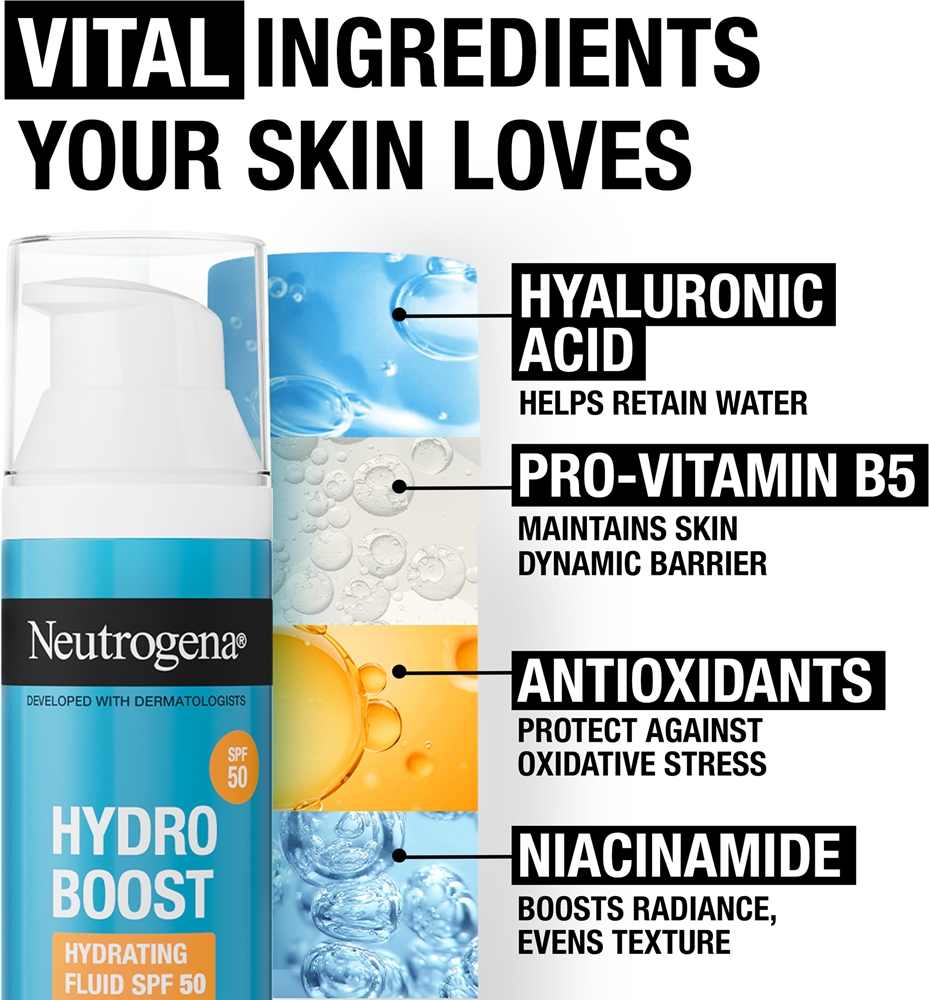 Легкий увлажняющий флюид Hydro Boost SPF 50 Neutrogena, 50 мл — фото 3