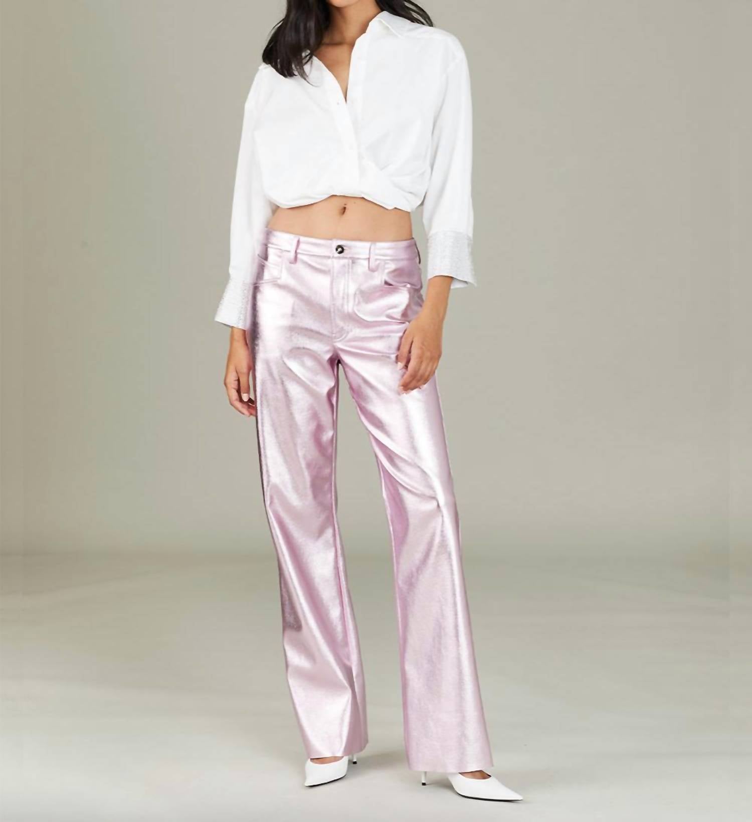 

Брюки Jay Pant в розовом металлическом цвете ALIX NYC