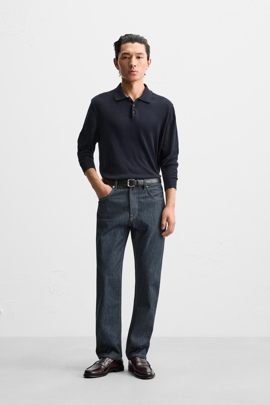 

Джинсы с прямой посадкой по щиколотку ZARA, цвет Indigo