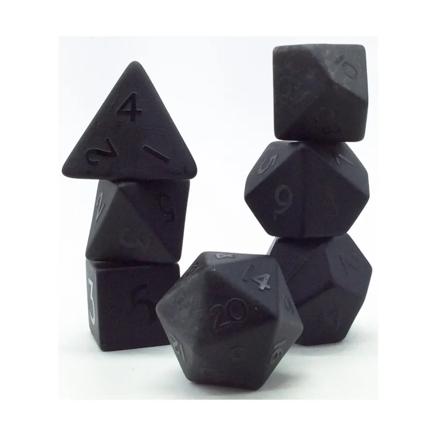 

Поли-набор — рельефный обсидиан (7), Semi Precious Stone Dice (Level Up Dice)