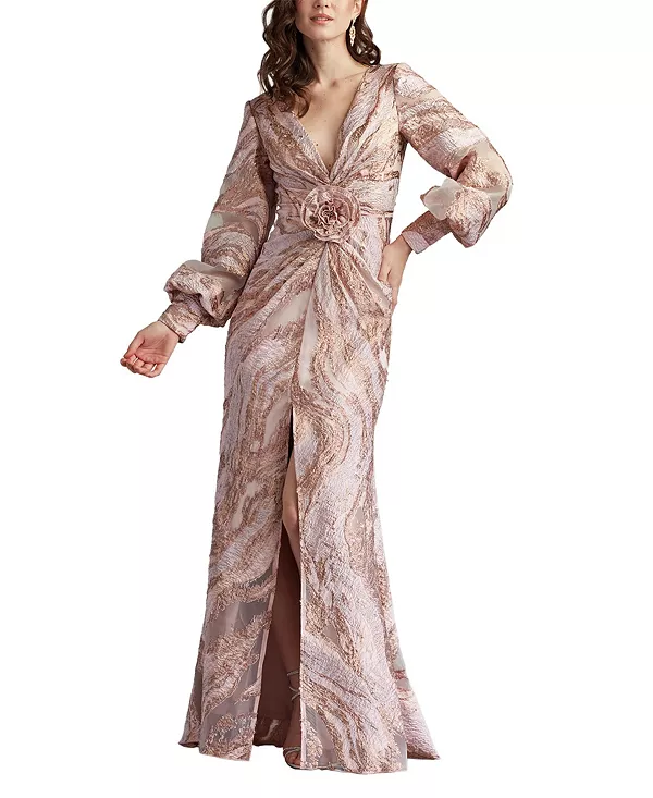 

Позолоченное платье Розеллы Tadashi Shoji, серебряный