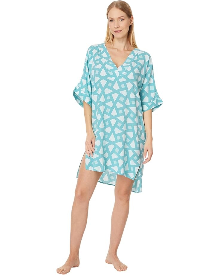 

Ночная рубашка N by Natori Soho Geo- Challis 36" Sleepshirt, цвет Turquoise