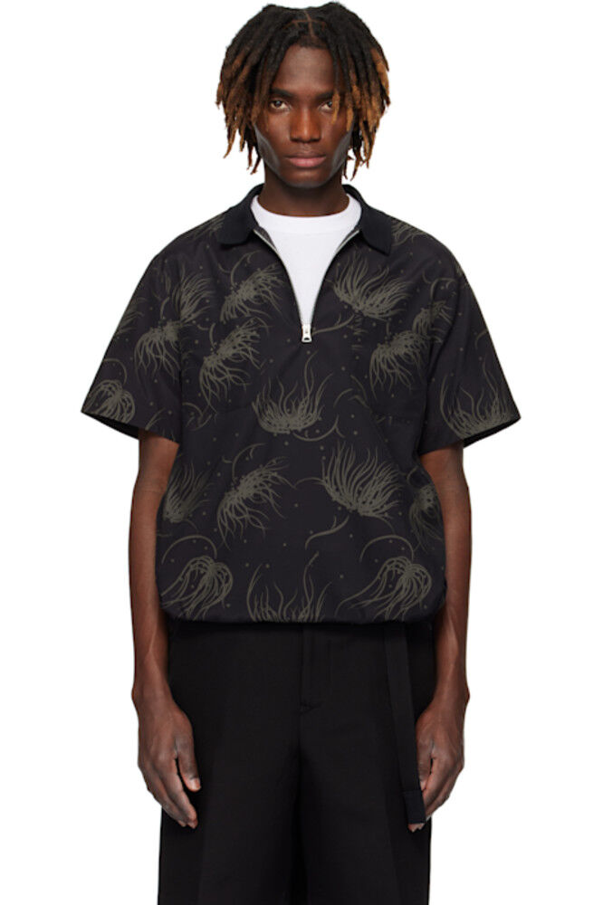 

Поло с цветочным принтом в черную точку sacai