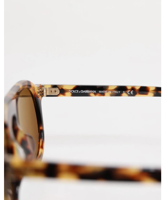 Круглые солнцезащитные очки с леопардовым принтом dg4306 Dolce & Gabbana, коричневый — фото 4